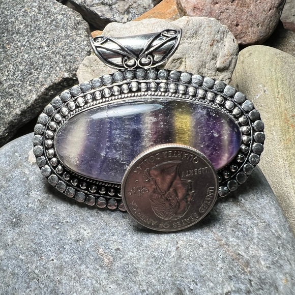 Large purple Fluorite pendant (A-1) - Picture 2 of 5